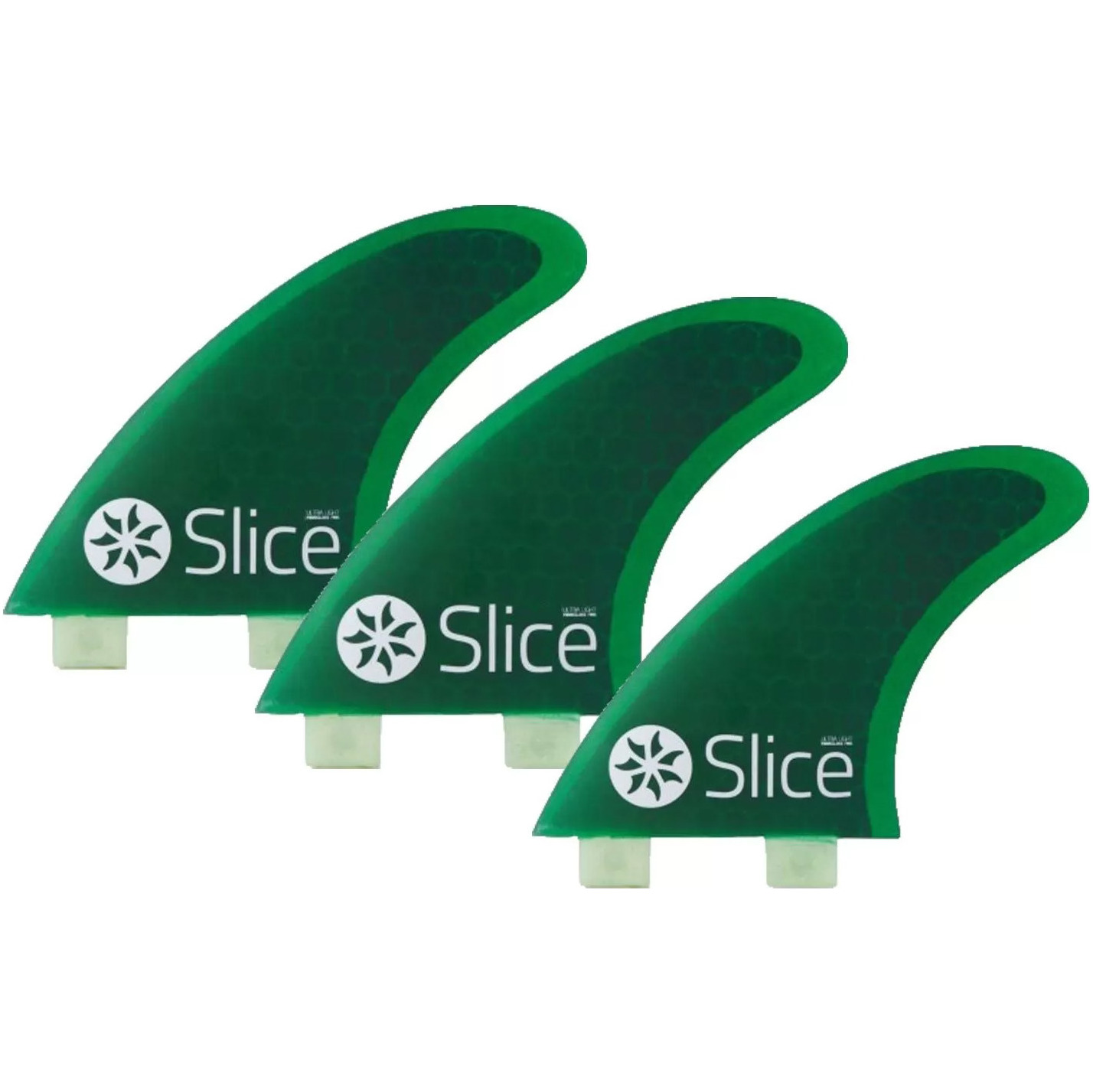 2026 Slice Ultralight Hex Core S3 Fcs Compatible Ailerons De Planche De Surf Sli-01 - Vert
