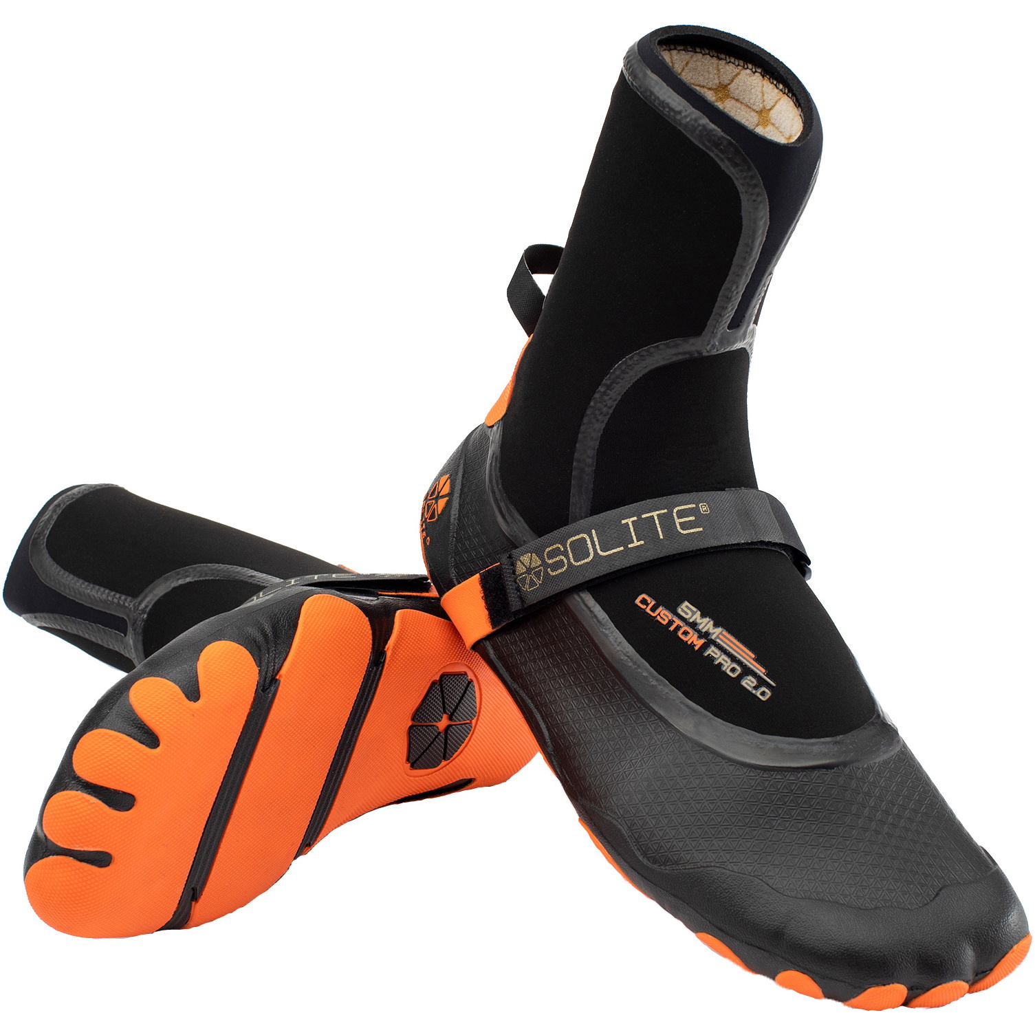 Solite Custom Pro 2.0 5mm Bottes En Néoprène 21002 - Orange / Black