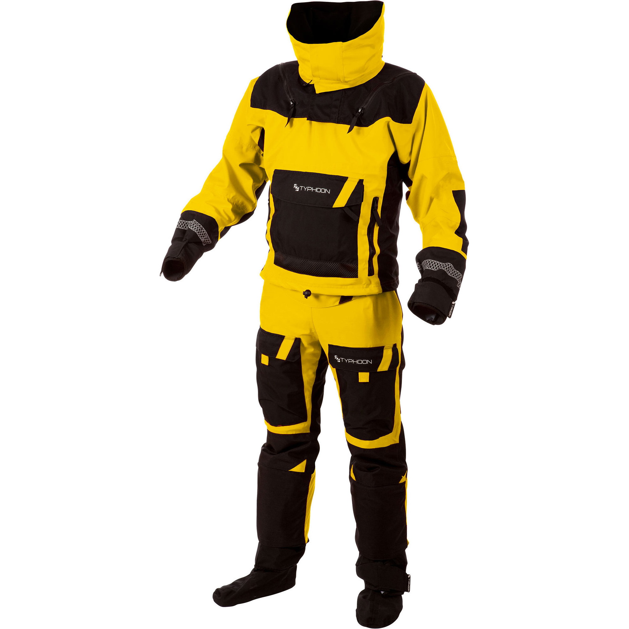 2019 Typhoon PS330 Xtreme Kayak / Drysuit Ocean + Con Zip Jaune / Noir 100160