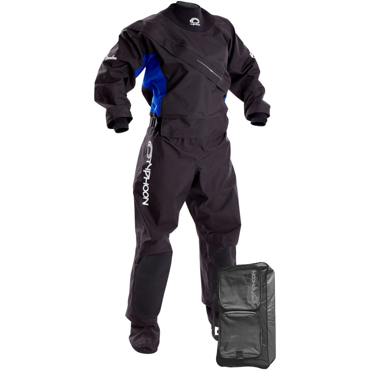 2019 Typhoon Ezeedon 3 pour femmes, Drysuit noir / bleu, y compris le sac de protection 100159