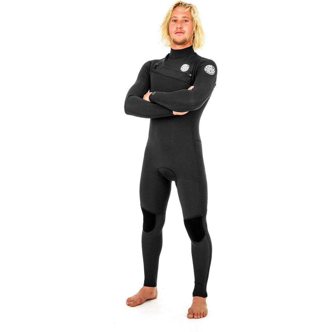 2019 Rip Curl Aggrolite 3/2mm Chest Zip Wetsuit BLACK WSM9QM