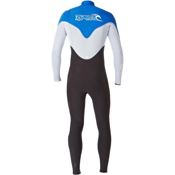 RipCurl E-Bomb 5/3mm Chest Zip Wetsuit in Black/Silver/Blue WSMOHE