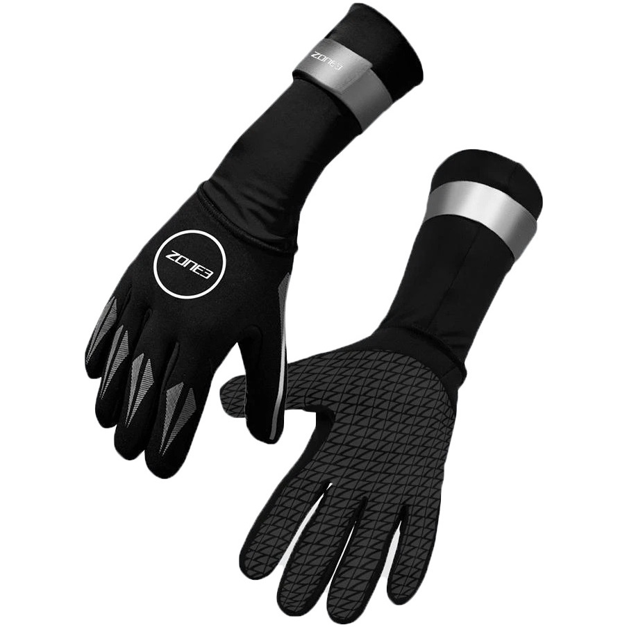 2024 Zone3 2mm Gants De Natation En Néoprène Na18unsg1 - Noir / Argent Réfléchissant