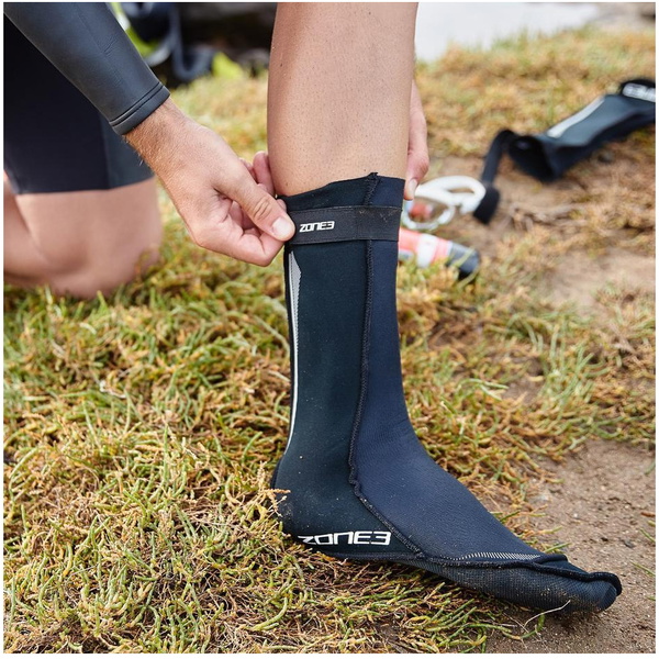 2024 Zone3 Chaussettes De Natation En Néoprène Na18unss - Noir / Argent Réfléchissant
