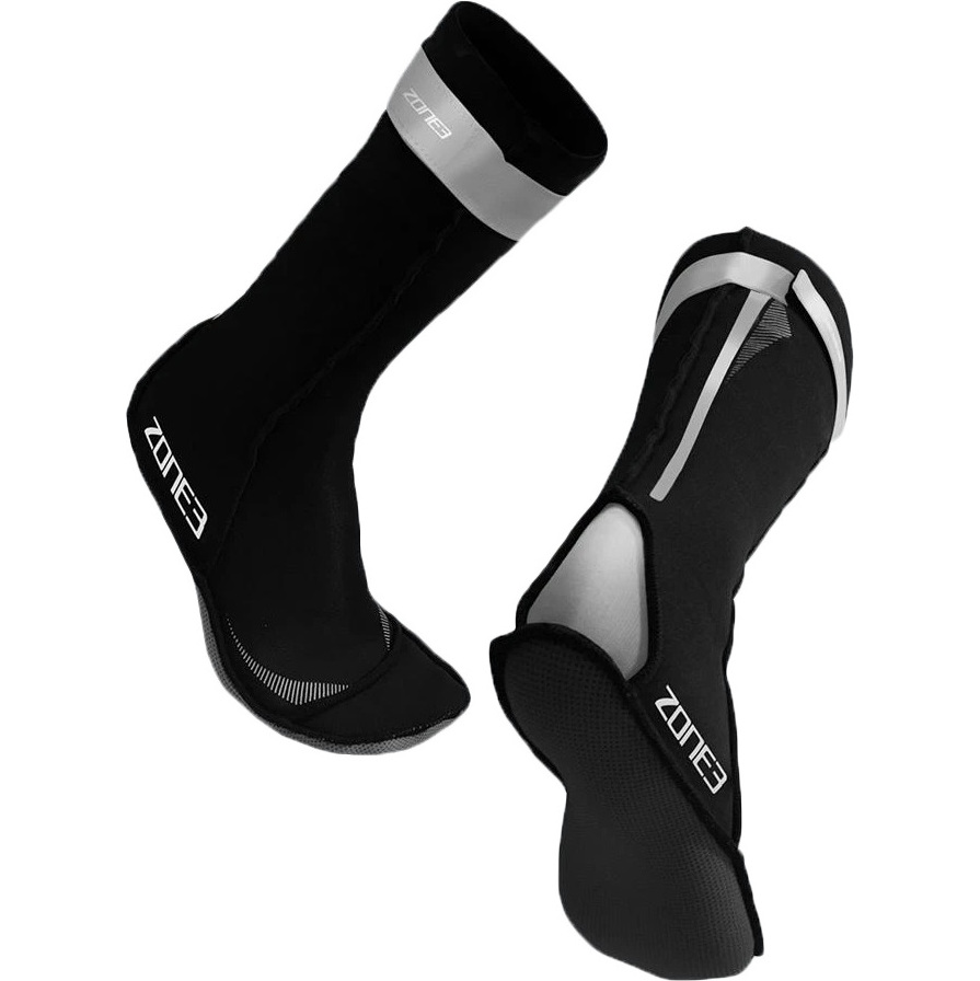 2024 Zone3 Chaussettes De Natation En Néoprène Na18unss - Noir / Argent Réfléchissant