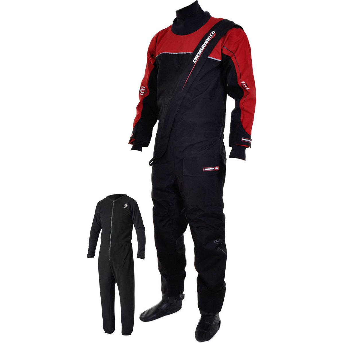 Drysuit étanche Crewsaver Cirrus Drysuit sac Dry UnderFleece noir / rouge 6515