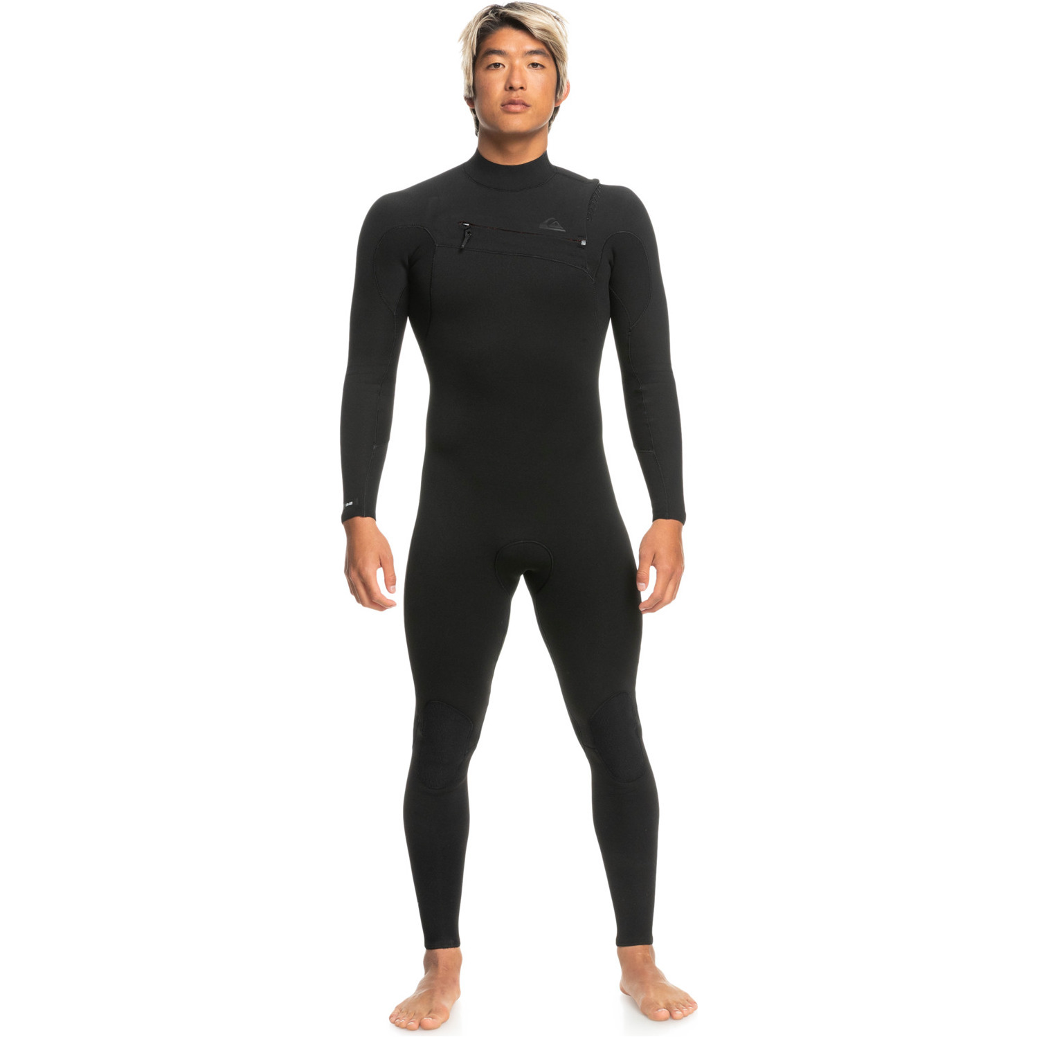 2024 Quiksilver Hommes Highline 3/2mm Chest Zip Combinaison Néoprène EQYW103157 - Black