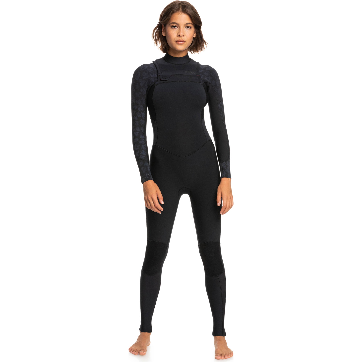 2026 Roxy Femmes Swell Series 3/2mm Chest Zip Combinaison Néoprène ERJW103122 - Black