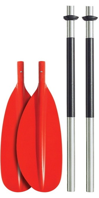 Bravo Kwb 230cm 4 Pieces Alu Paddle - Blade Incurvé - Rouge