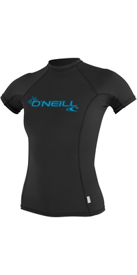 2026 Oneill Basiques Pour Femmes Skins Manches Courtes Crew Lycra Vest 3548 - Noir