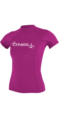 2026 Oneill Basiques Pour Femmes Skins Manches Courtes Crew Lycra Vest 3548 - Rose Renard