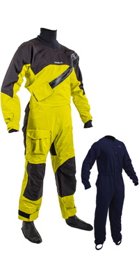2025 Gul Enfants Dartmouth Eclip Zip Drysuit & Underfleece GM0389-B9 - Sulphur / Black