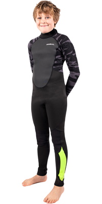 2026 Gul Enfants Response 3/2mm Flatlock Back Zip Combinaison N&eacute;opr&egrave;ne RE1322-C1 - Black / Contour Camo