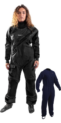 2025 Gul Femmes Dartmouth Eclip Zip Drysuit & Underfleece GM0383-B9 - Black