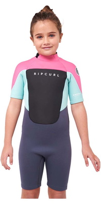 Rip Curl Junior Omega 1.5mm Back Zip Shorty Wetsuit 113BSP - Pink