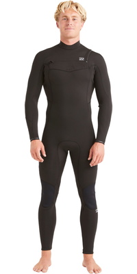 2025 Billabong Hommes Absolute 5/4mm Chest Zip Combinaison Néoprène ABYW100194 - Black
