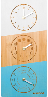 2026 Bulldog Horloge Triple Cadran Bambou Heure Lune Marée Bdtc3