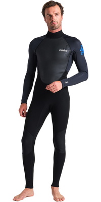 2026 C-Skins Hommes Element 3/2mm Back Zip Combinaison Néoprène C-EL32STM - Black / Anthracite / Cyan