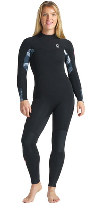 2025 C-Skins Femmes Solace 5/4/3mm GBS Back Zip Combinaison Néoprène C-SO54WBZ - Black / Tropical Black / Rose