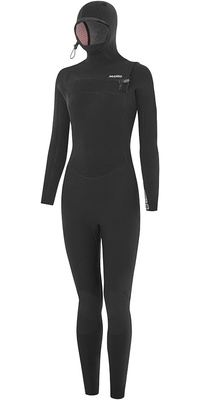 2025 Nyord Femmes Furno Ultra Plus 6/5/4mm à Capuche Chest Zip Combinaison Néoprène FUPW654001 - Black