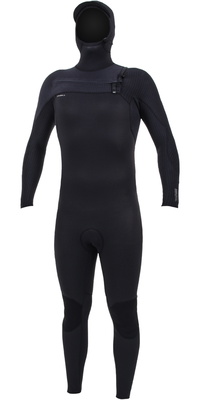 2025 ONeill Hommes HyperFreak+ 4/3mm Chest Zip à Capuche Combinaison Néoprène 5346 - Black