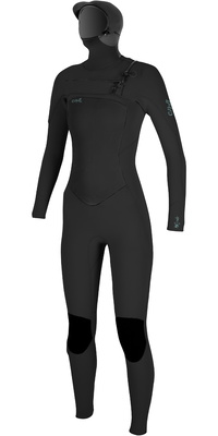 2025 ONeill Femmes Epic 6/5/4mm Chest Zip à Capuche Combinaison Néoprène 5378 - Black