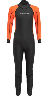 2026 Orca Enfants Vitalis Squad Hi-Vis Swim Combinaison Néoprène NN971201 - Black