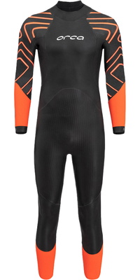 2026 Orca Mens Zeal Hi-Vis Back Zip Open Water Swim Wetsuit NN2Z - Black