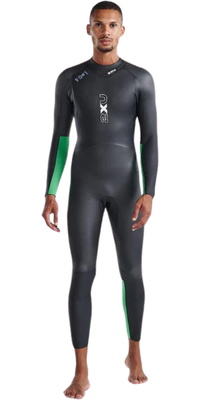 2026 2XU Hommes Propel Open Water Swim Combinaison Néoprène MW7144c - Black / Bright Green