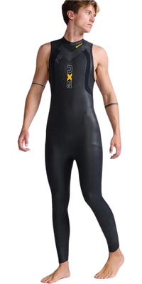 2026 2XU Hommes Propel P:1 Sleeveless Swim Combinaison Néoprène MW4992c - Black / Ambition