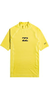 2026 Billabong Enfants Gilet Lycra à Manches Courtes Waves All Day UV50 EBBWR00101 - Acid Green
