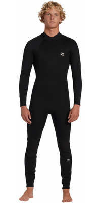 2025 Billabong Hommes Foil 4/3mm Back Zip Combinaison Néoprène ABYW100235 - Black
