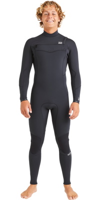 2026 Billabong Hommes Absolute Natural 4/3mm Chest Zip Combinaison Néoprène ABYW100258 - Black