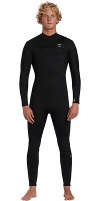 2026 Billabong Hommes Foil 4/3mm Chest Zip Combinaison Néoprène ABYW100244 - Black
