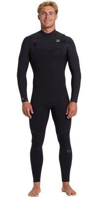 2026 Billabong Hommes Furnace Natural 4/3mm Chest Zip Combinaison Néoprène ABYW100265 - Black
