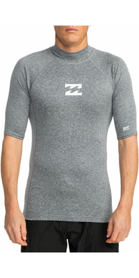 2026 Billabong Mens Waves All Day UV50 Short Sleeve Rash Vest EBYWR00101 - Dark Grey Heather