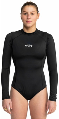 2026 Billabong Femmes Tropic Bodysuit Combinaison De Surf à Manches Longues EBJX100102 - Black Pebble