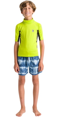2026 C-Skins Enfants NuWave X Short Sleeve Lycra Vest C-NLYSSJ - Lime / Anthracite / Multi