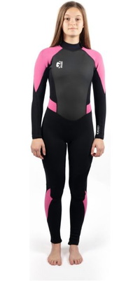 2025 Gul Enfants Filles G-Force 3mm Flatlock Combinaison Néoprène GF1308-B7 - Black / Pink