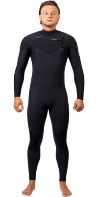 2026 Gul Hommes Viper 3/2mm Yamamoto Chest Zip Combinaison Néoprène VR1223 - Black