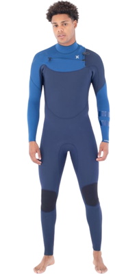 2026 Hurley Hommes Advant 4/3mm Chest Zip Combinaison Néoprène MFS0013423 - Faint Blue