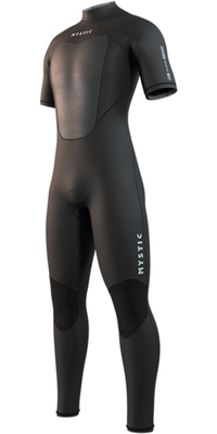 2026 Mystic Hommes Brand 3/2mm Short Arm Back Zip Flatlock Combinaison Néoprène 35000.250033 - Black