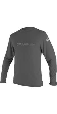 2025 ONeill Hommes Basic Skins Long Sleeve Rash Tee 4339 - Graphite