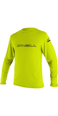 ONeill Hommes Skins 2026 Basic Long Sleeve Rash Tee 4339 - Lime