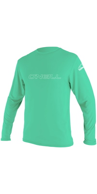 2026 O'Neill Youth Basic Skins T-shirt Rash à Manches Longues 4341 - Light Aqua