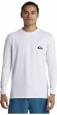 2026 Quiksilver Hommes Everyday T-shirt De Surf à Manches Longues UV50 AQYWR03136 - White