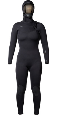 2025 Xcel Femmes Comp + 5/4mm à Capuche Chest Zip Combinaison Néoprène WN54CPH4 - Black
