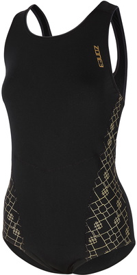 Zone3 Womens Iconic Classic Swim Costume SW20WIC101 - Black / Grey / Gold