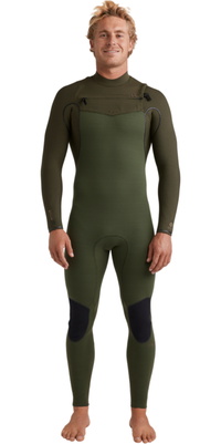 2025 Billabong Hommes Furnace Natural 4/3mm Chest Zip Combinaison Néoprène 24AW193501 - Military