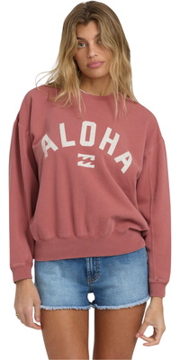 2025 Billabong Femmes Sweat-shirt Mono Aloha Kendal 24B464504 - Dark Coral